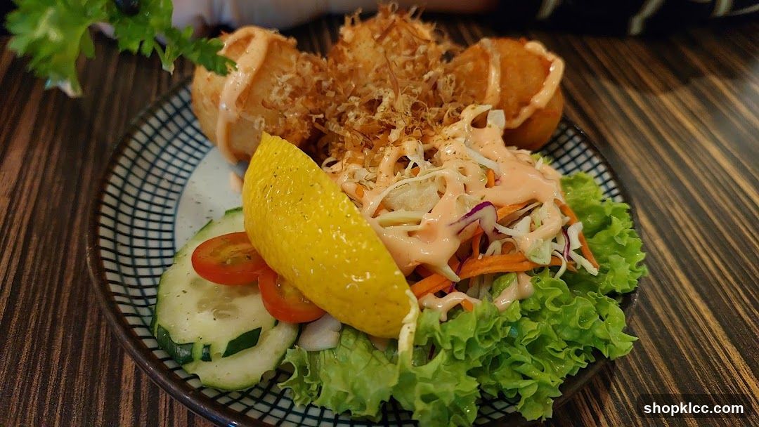 Takoyaki with Salad