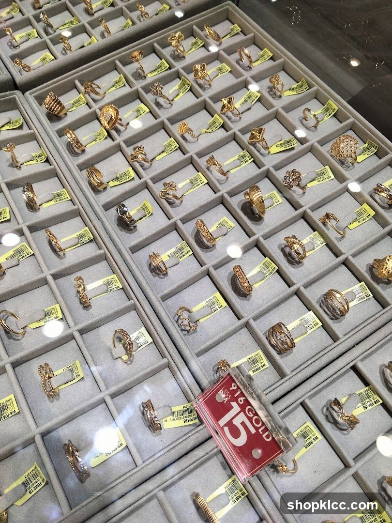 Gold Rings Display