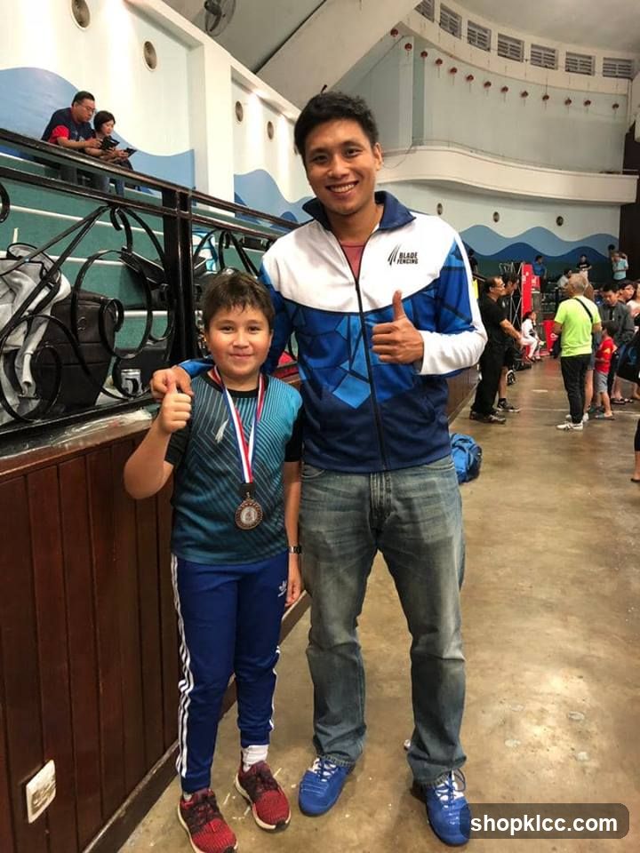 Athlete and Coach at Sports Event
