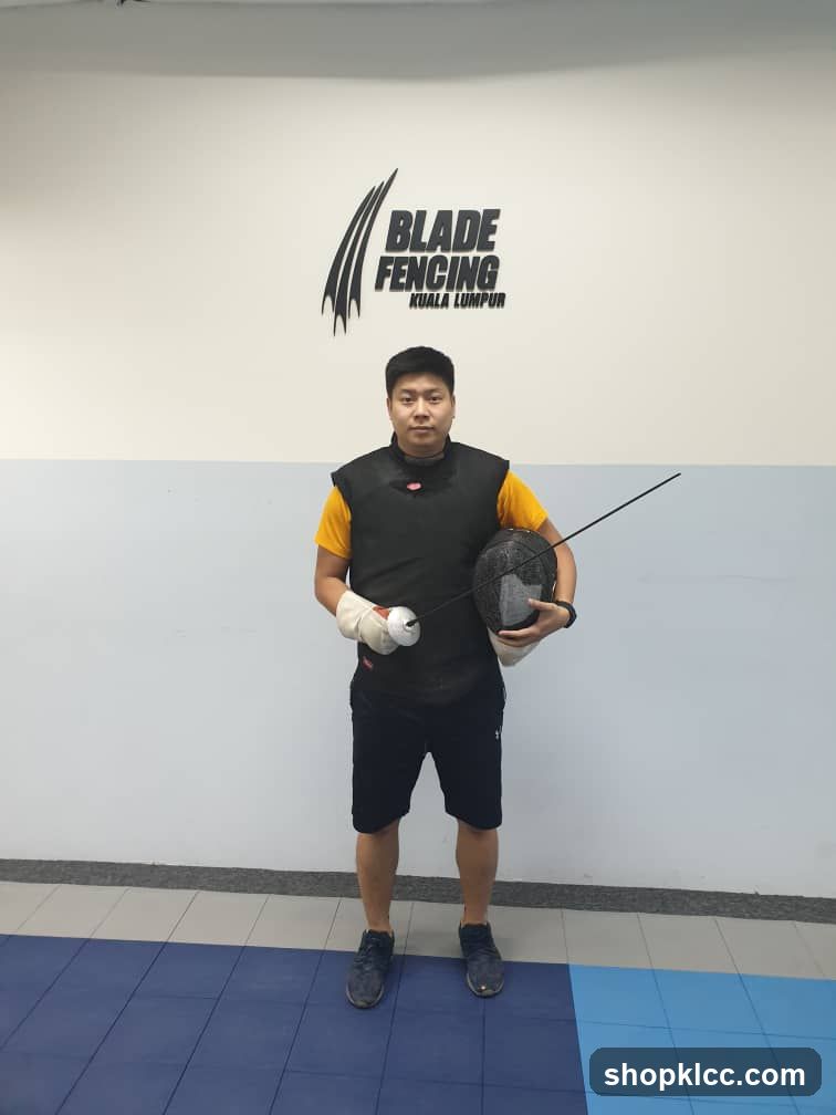 Fencer with Equipment