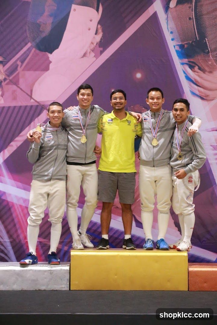 Fencing Team on Podium