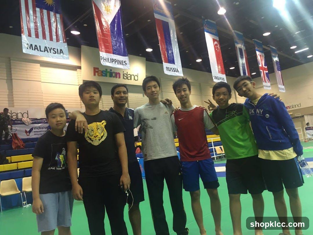 Group of young athletes at a sports event