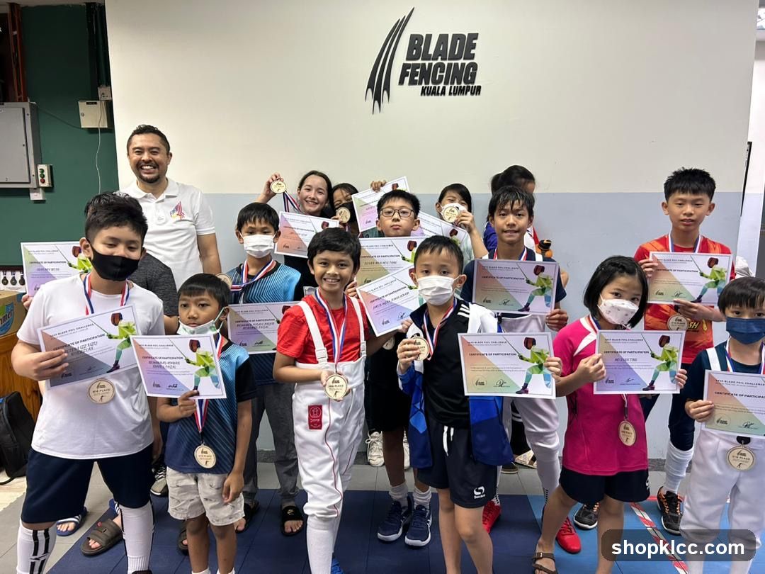 Fencing Team Photo with Certificates and Medals