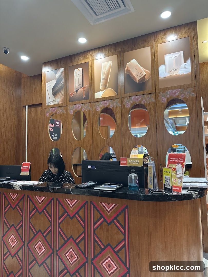 Reception Desk with Product Displays