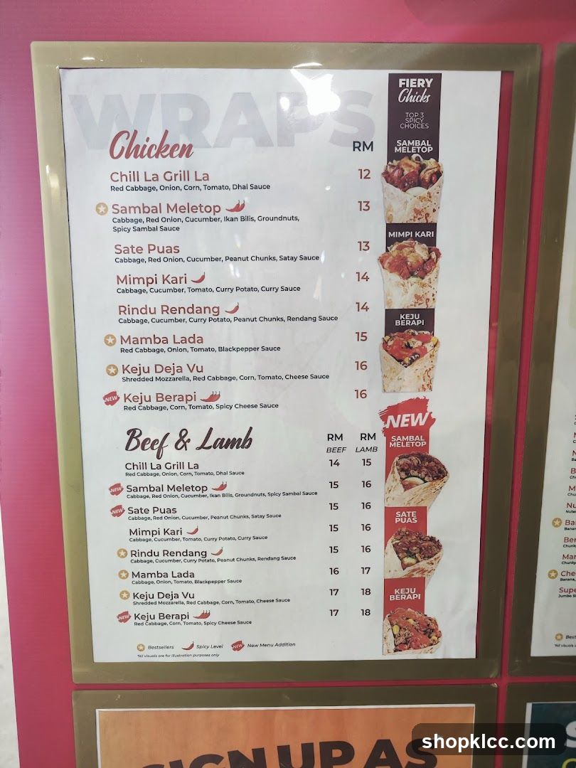 Wraps Menu