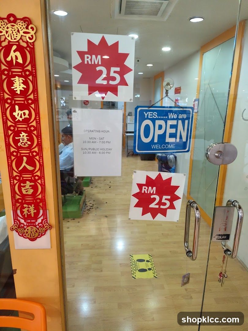 Entrance with Price Signs and Decorations