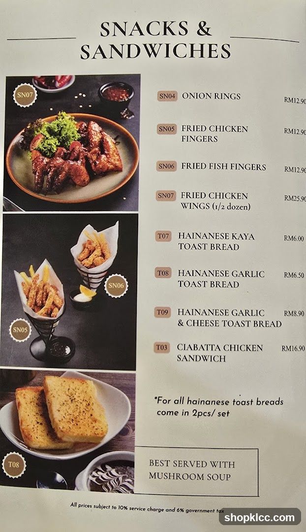 SNACKS & SANDWICHES