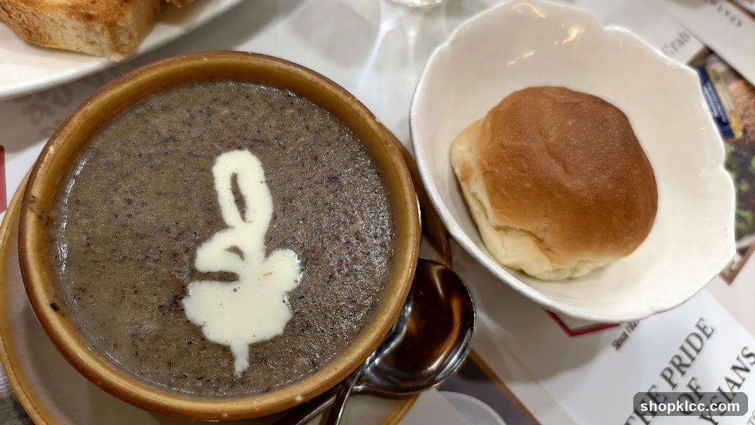 Mushroom Soup with Bread Roll