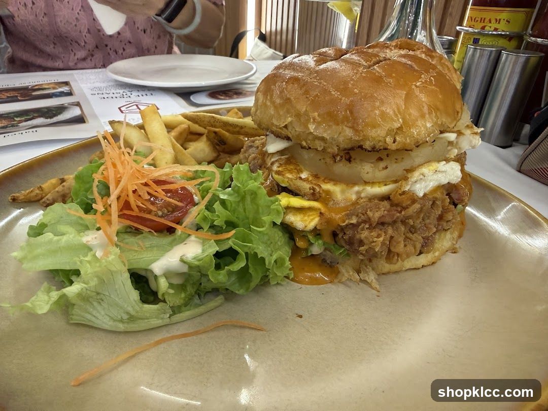 Burger with Fries and Salad
