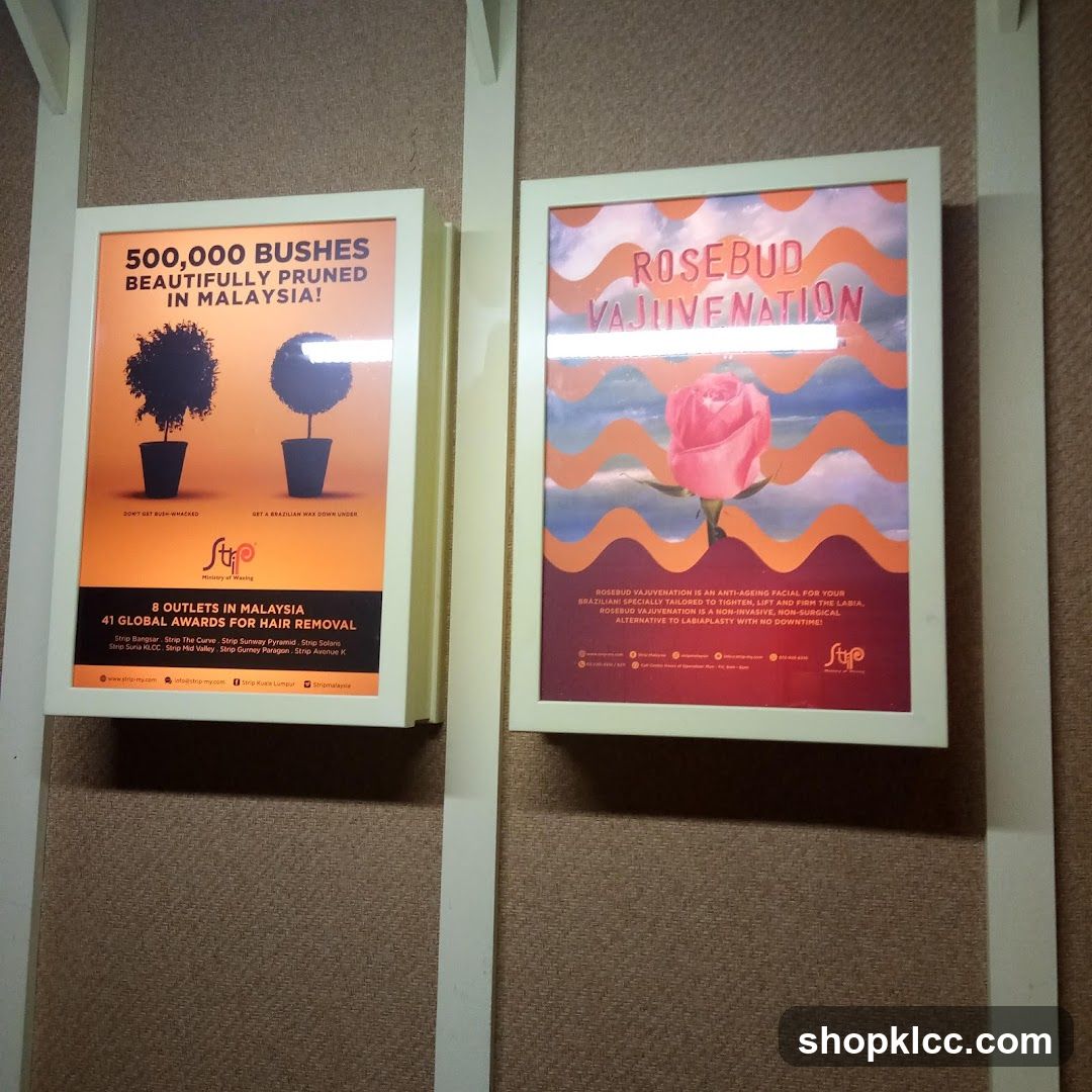 Promotional posters for beauty treatments