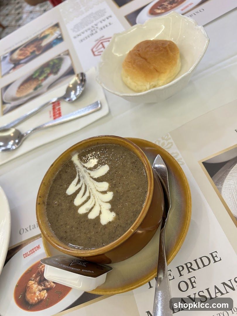 Mushroom Soup with Bread Roll