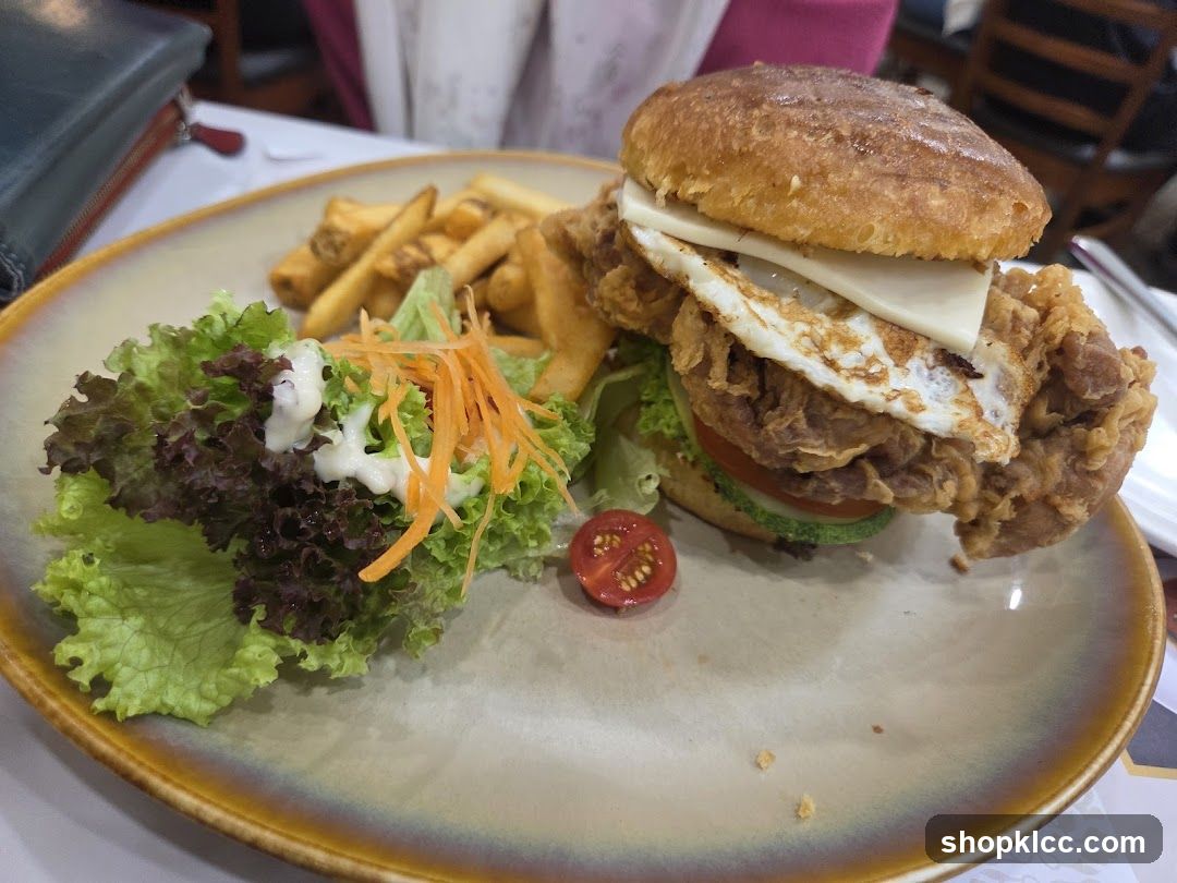 Burger with Fries and Salad