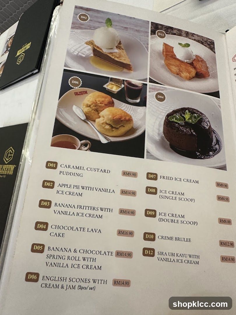 Desserts Menu