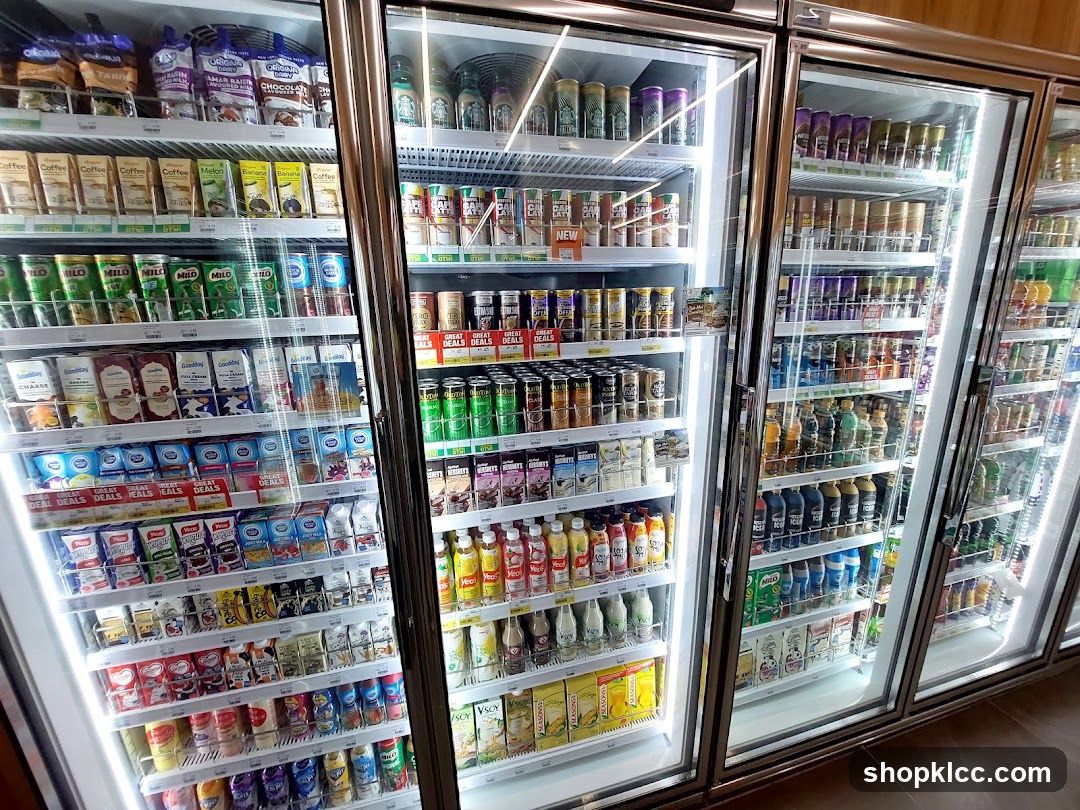 Refrigerated Display of Beverages and Dairy Products