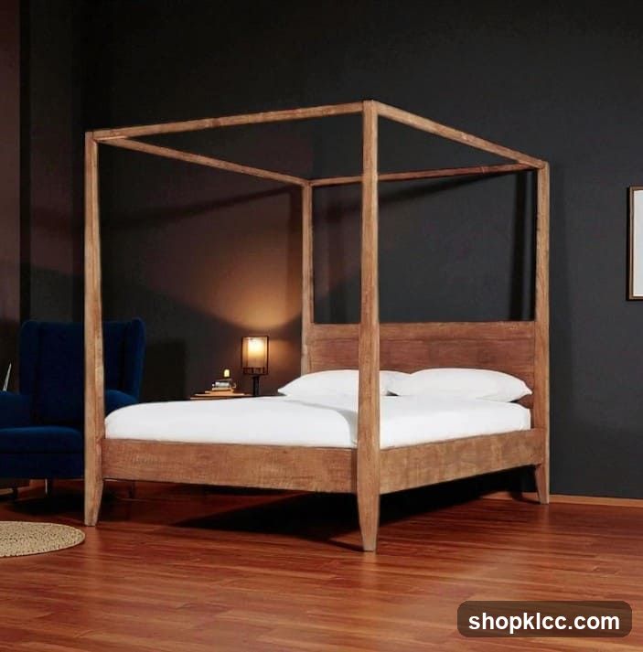 Four-poster bed in a room