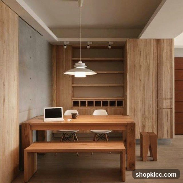 Modern Dining Area with Wooden Furniture