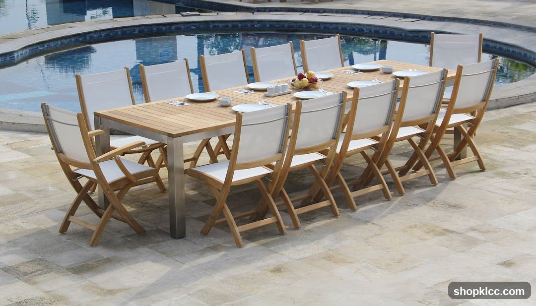 Outdoor Dining Set by Pool