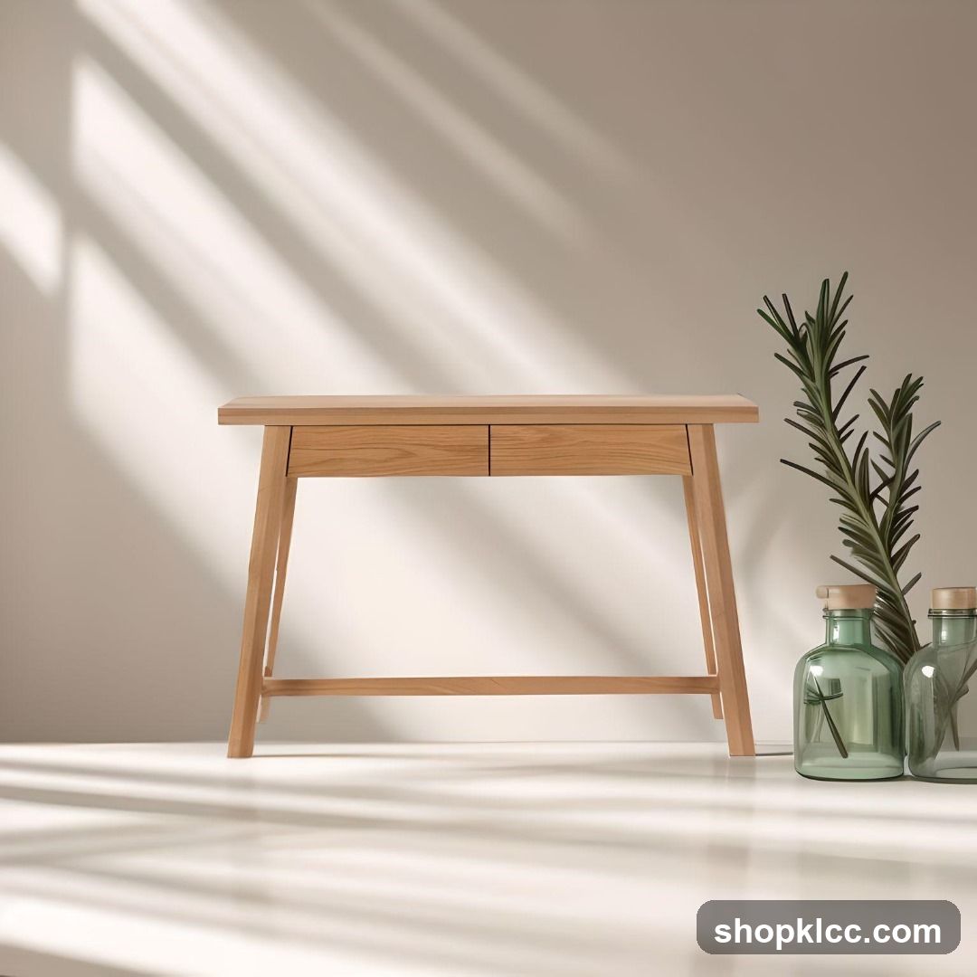 Wooden Desk with Decorative Elements