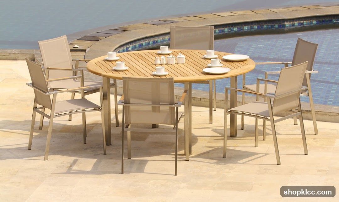 Outdoor Dining Set by Pool