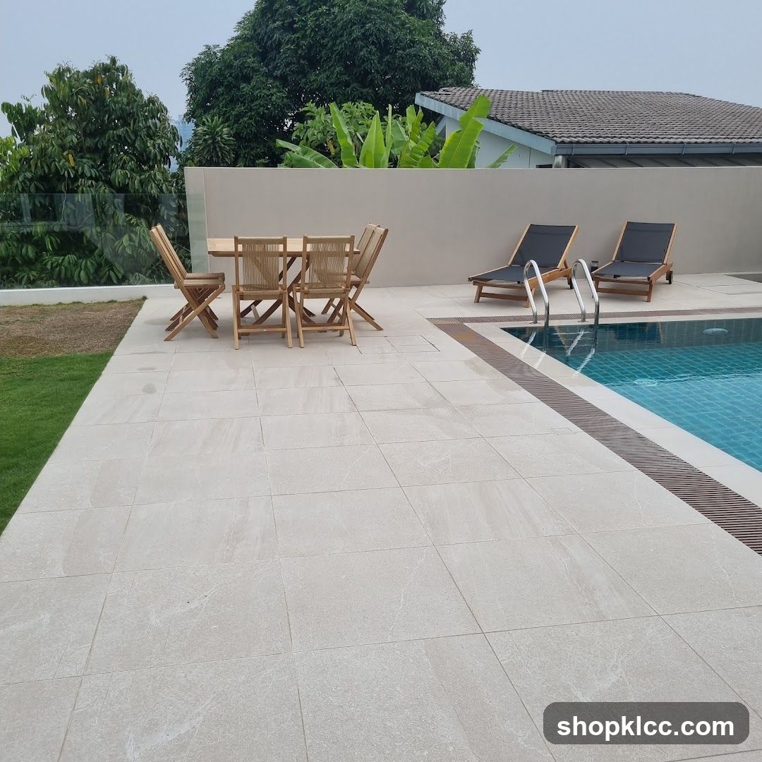 Outdoor Poolside Seating Area