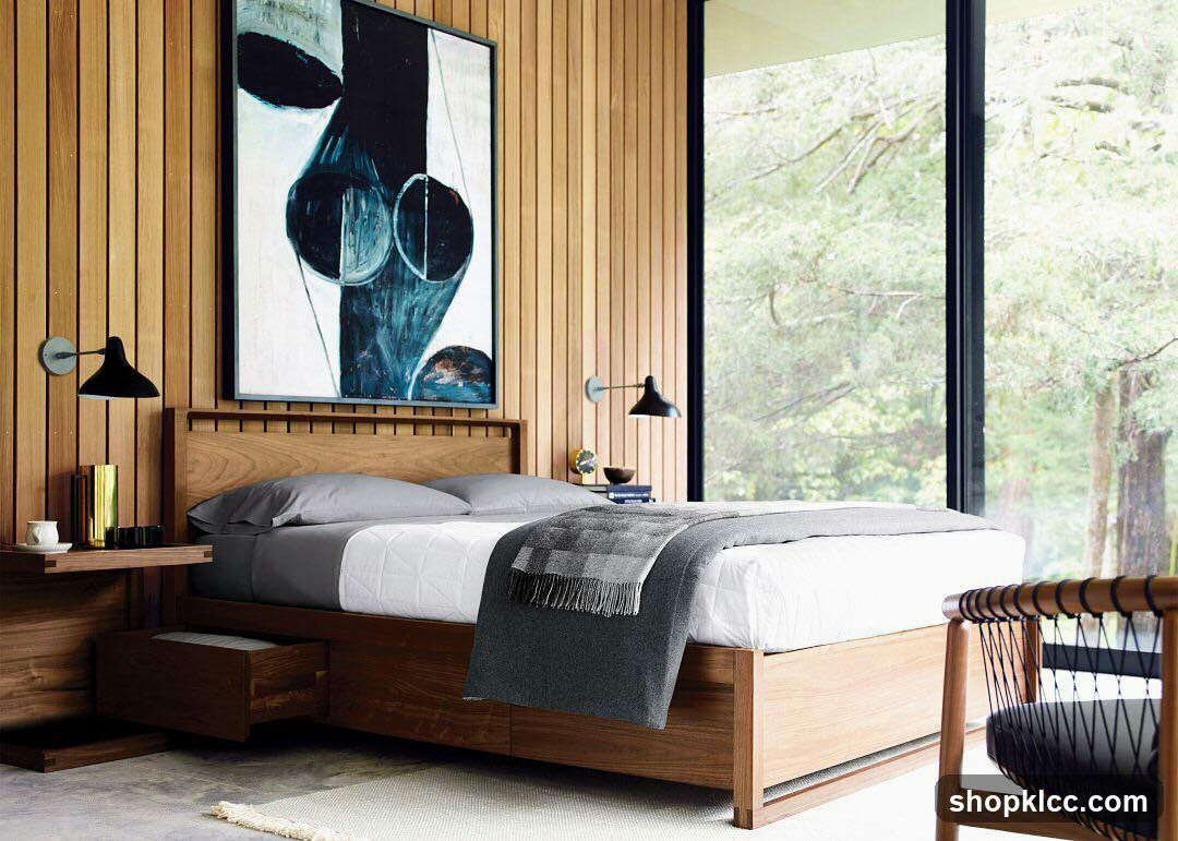 Modern Bedroom with Abstract Art