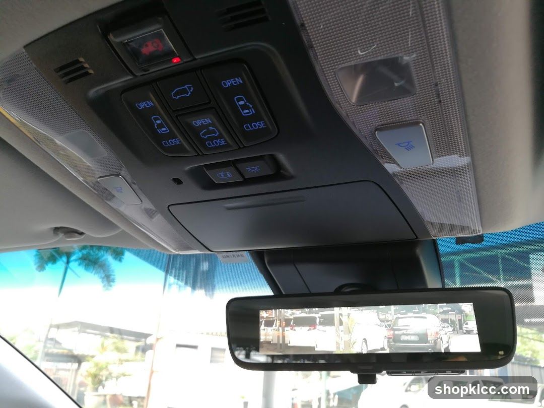 Car Interior View with Rearview Mirror