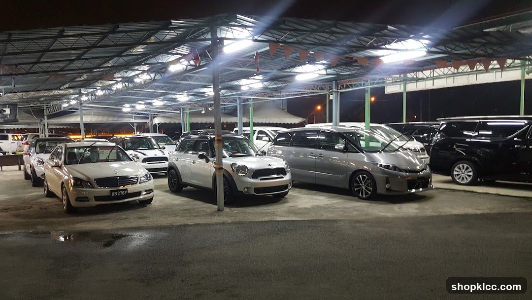 Nighttime Car Parking Area