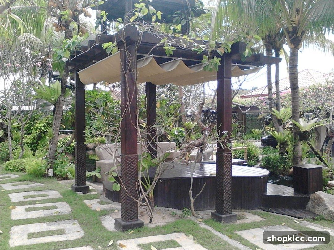Gazebo in Tropical Garden