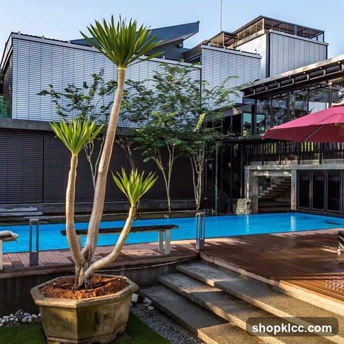Poolside Garden Scene
