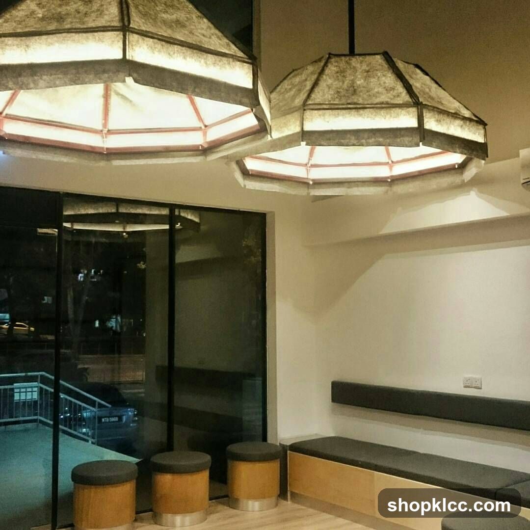 Interior Lounge Area with Pendant Lighting