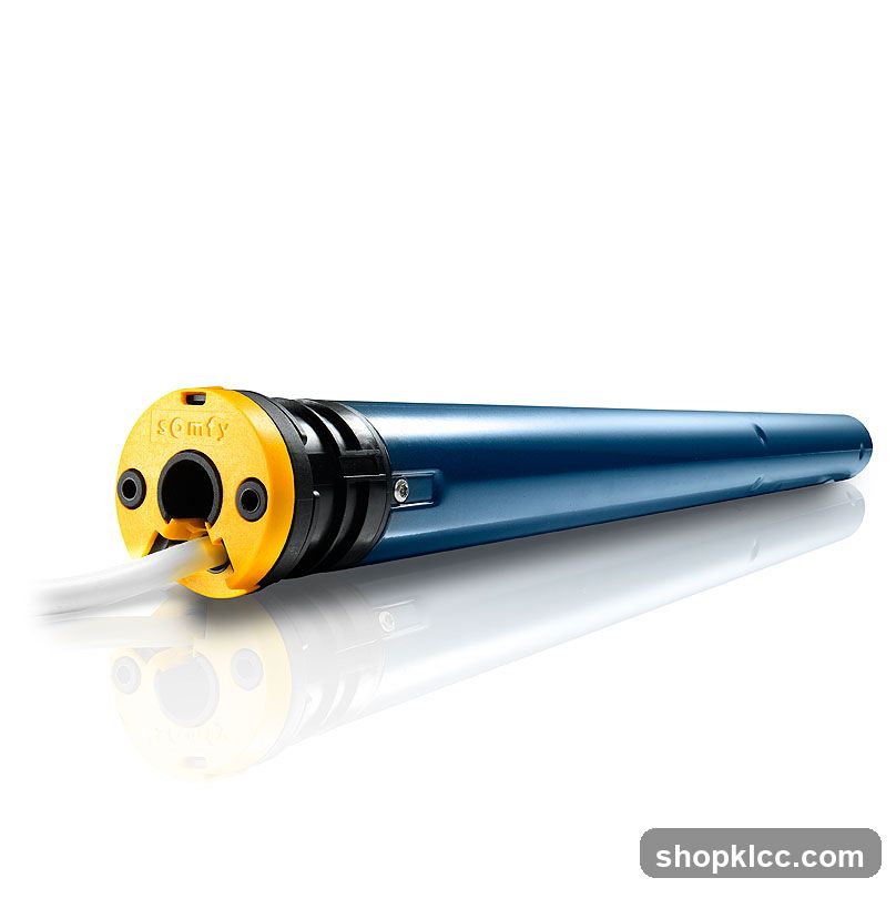 Blue cylindrical device with yellow cap