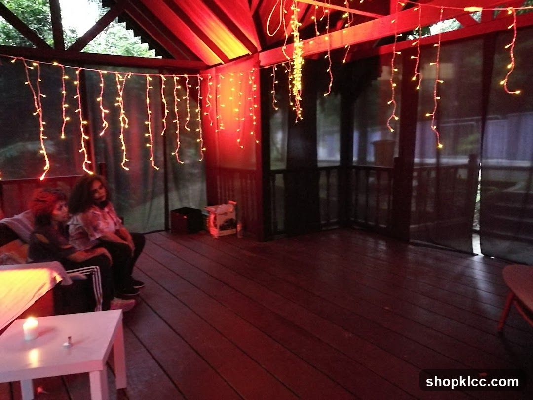 Outdoor Gazebo with String Lights