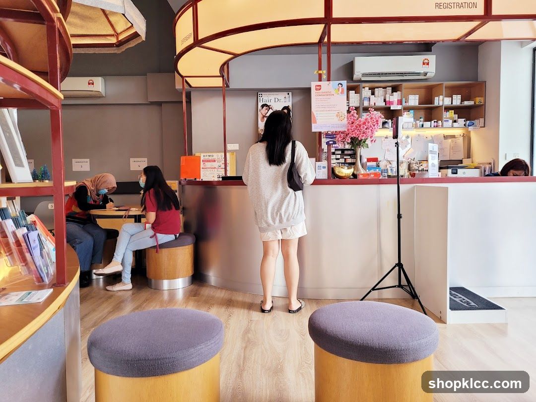 Interior of a clinic or pharmacy reception area