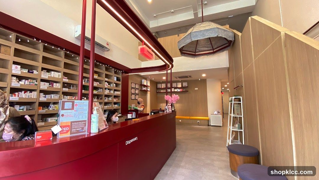 Interior of a pharmacy or medical store