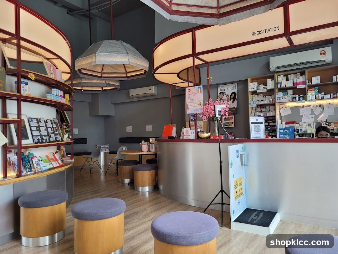 Interior of a clinic or pharmacy reception area