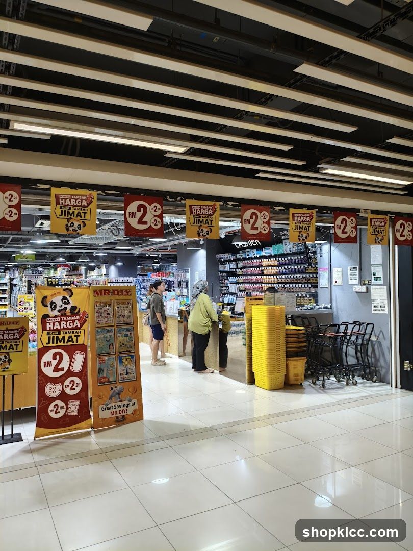 Grocery Store Interior with Promotional Banners