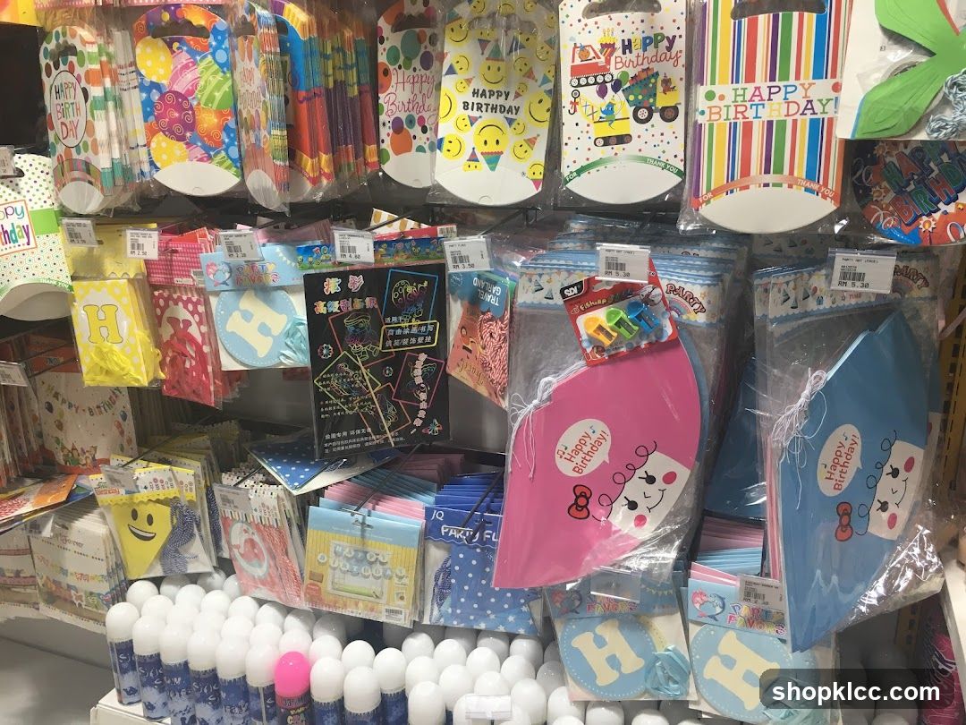 Birthday Party Supplies Display