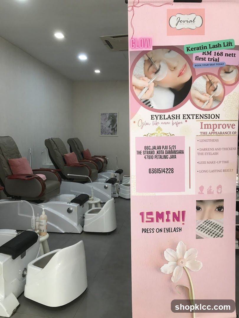 Beauty Salon Interior and Advertisement