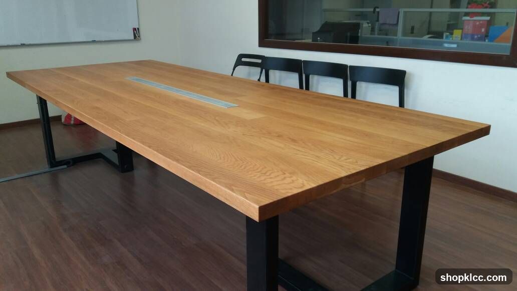 Wooden Conference Table in Office Setting