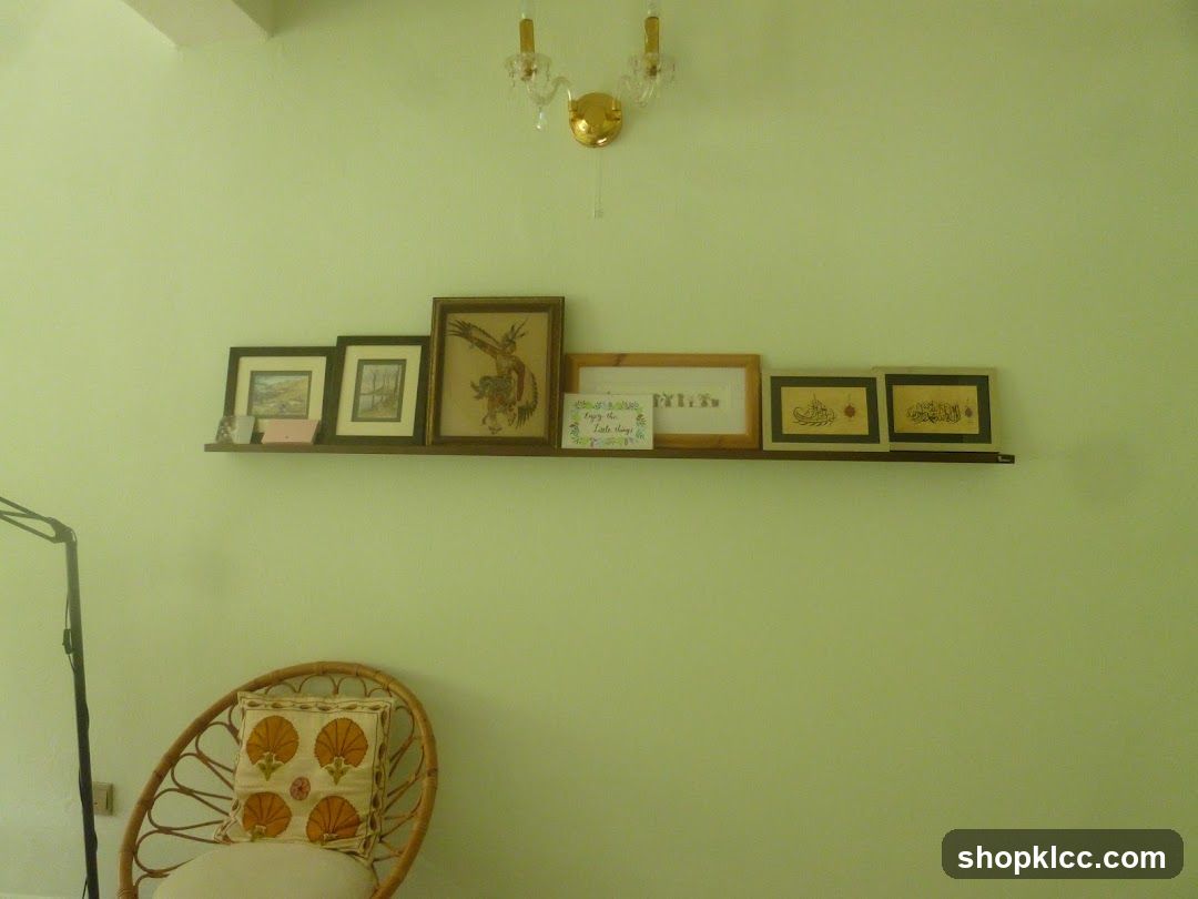 Wall Decor with Framed Art and Shelf
