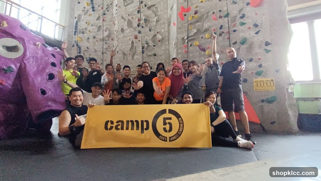 Camp Group Photo at Indoor Climbing Gym