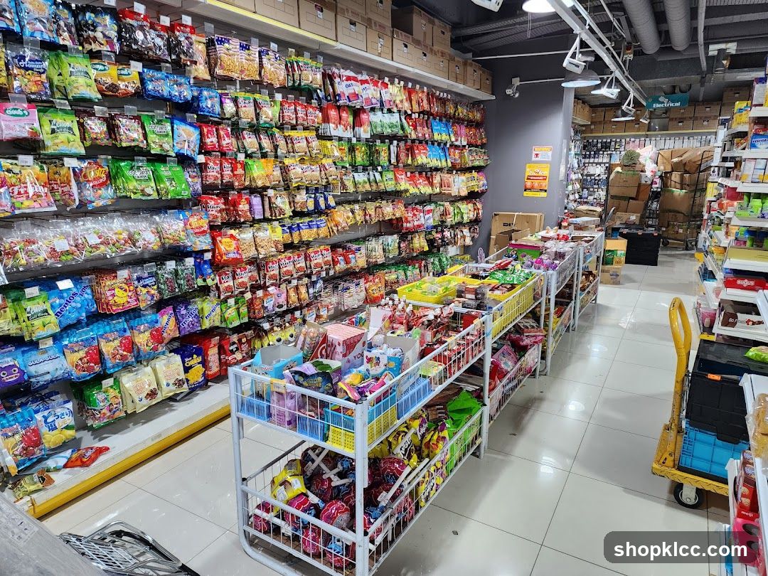 Snack aisle in a supermarket