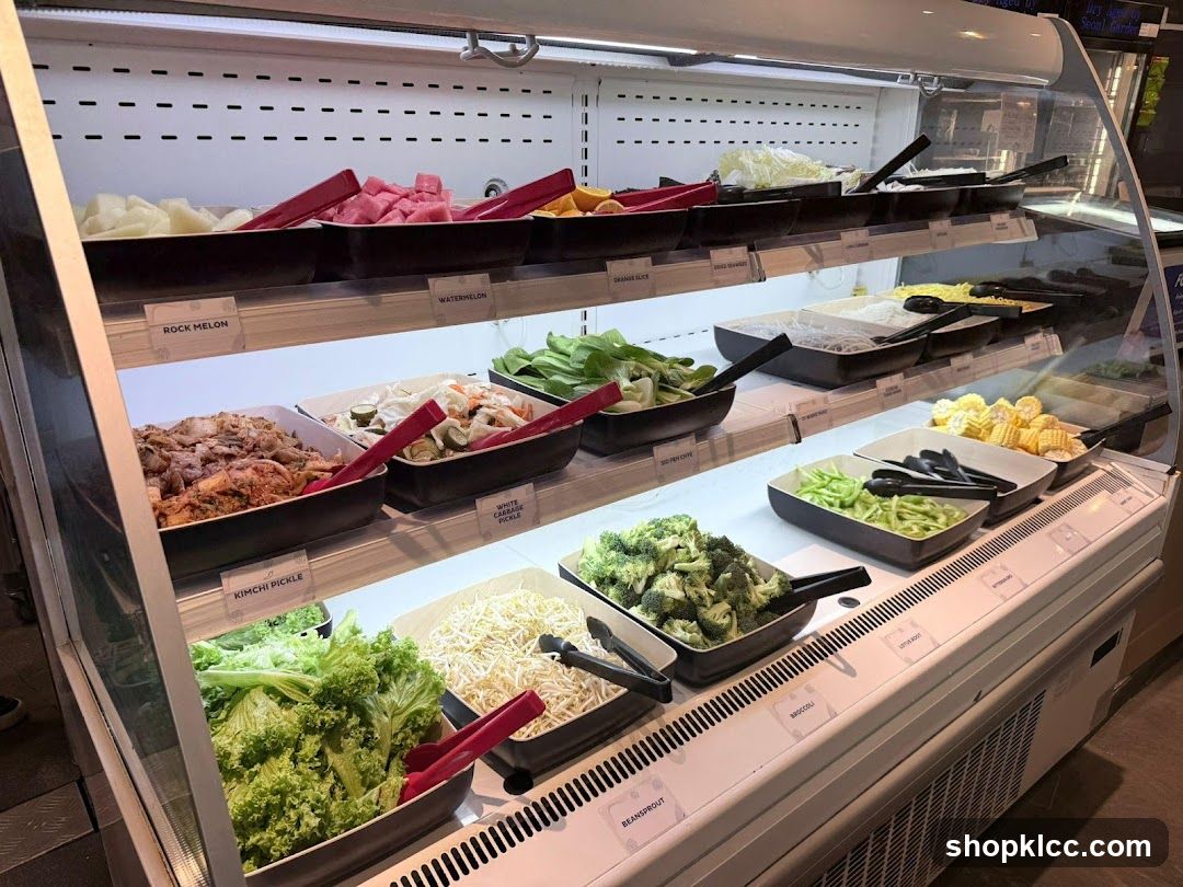 Buffet Display with Fresh Ingredients