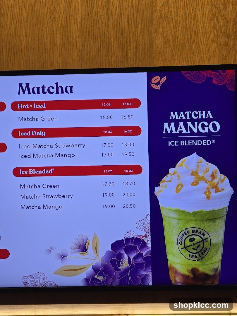 Matcha Menu