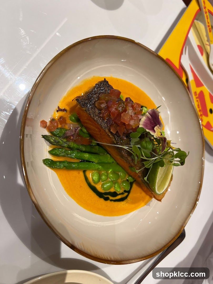 Salmon with Asparagus and Edamame