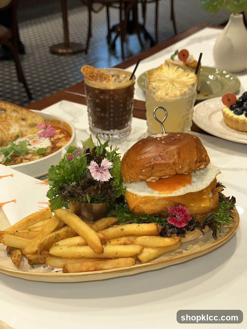Burger, Fries, and Drinks
