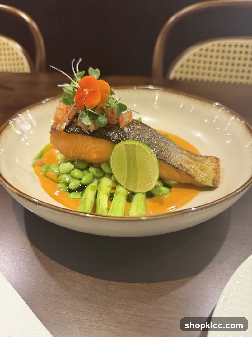 Salmon dish with vegetables