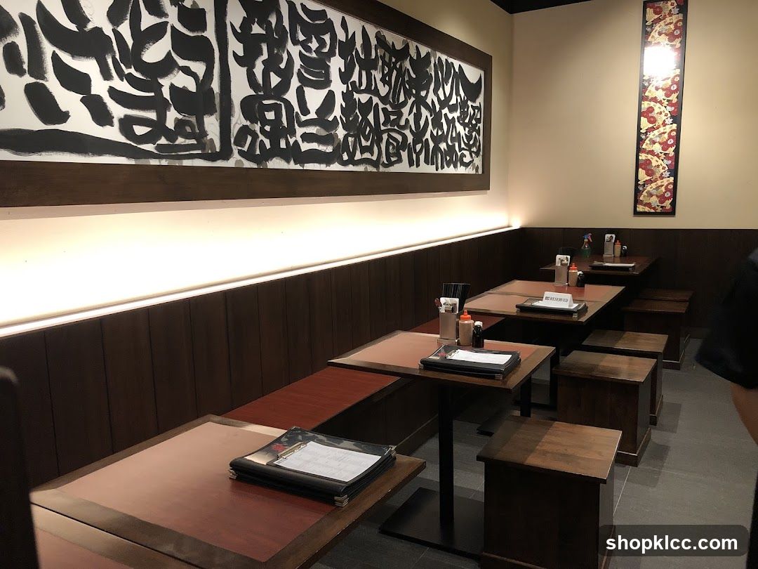Restaurant Interior with Tables and Artwork