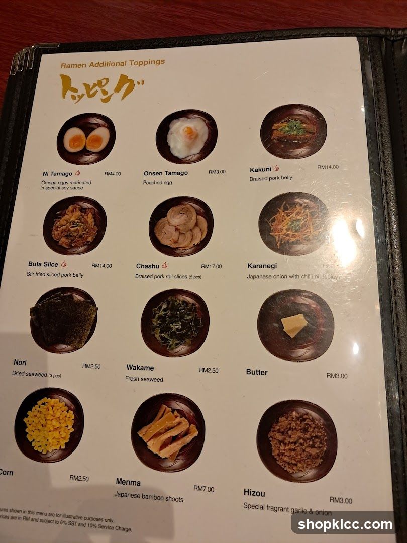 Ramen Additional Toppings