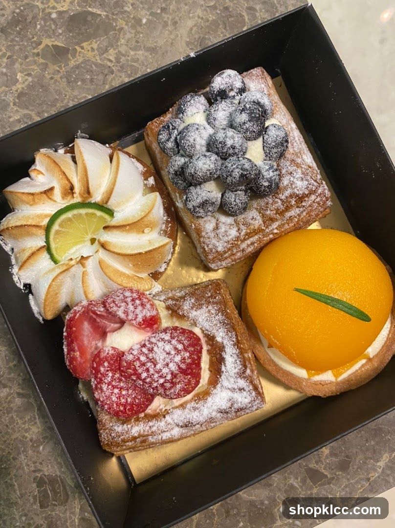 Assorted Pastries in Black Box